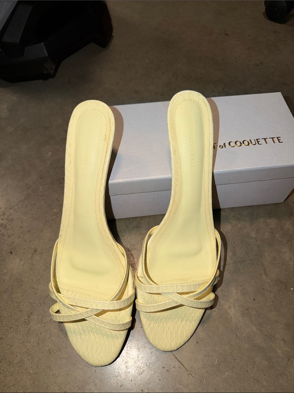Yellow Strappy Slide Sandals for Women